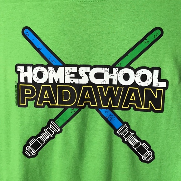 NWOT Homeschool Padawan T-Shirt unisex men women Size XL neon green - Picture 2 of 3